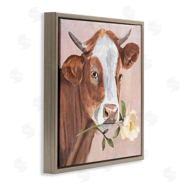 Stupell Industries Annie Warren | Cow & Rose Blossom Wall Art