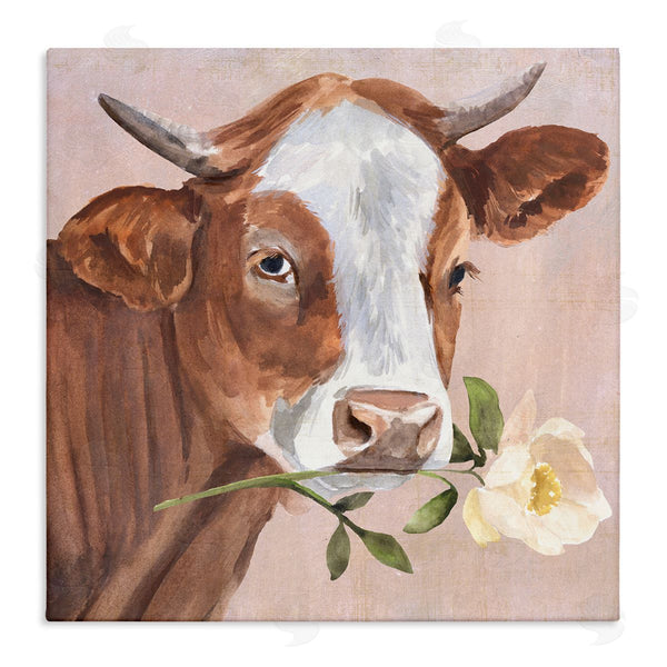 stupell industries Annie Warren | Cow & Rose Blossom Wall Art