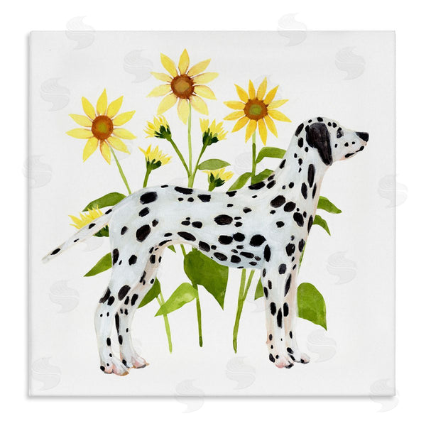 stupell industries Annie Warren | Dalmatian Dog Minimal Sunflower Field