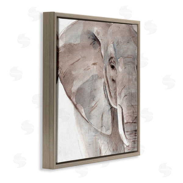 Stupell Industries Annie Warren | Elephant Ear Animal Portrait Small Husks Grey Wrinkles Wall Art