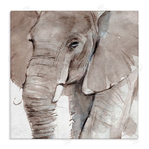 stupell industries Annie Warren | Elephant Trunk Animal Portrait Grey Wrinkles Small Husks Wall Art