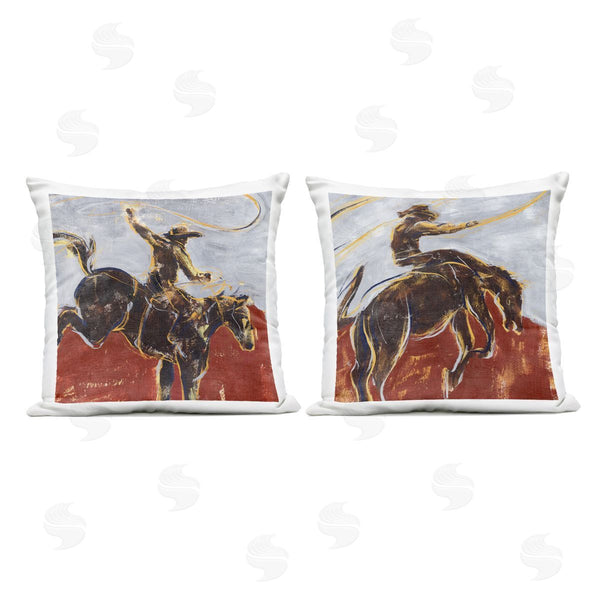 Stupell Industries Annie Warren | Expressive Rodeo Cowboys & Lassos Printed Throw Pillow Set
