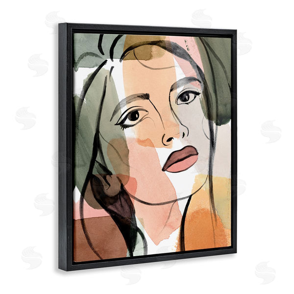 Stupell Industries Annie Warren | Female Portrait Bold Lips Abstract Paint Strokes