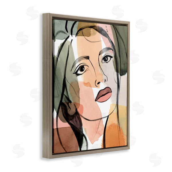 Stupell Industries Annie Warren | Female Portrait Bold Lips Abstract Paint Strokes