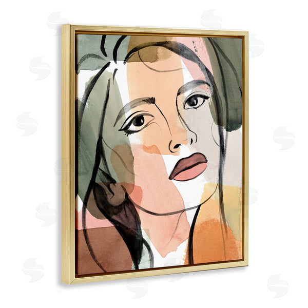 Stupell Industries Annie Warren | Female Portrait Bold Lips Abstract Paint Strokes