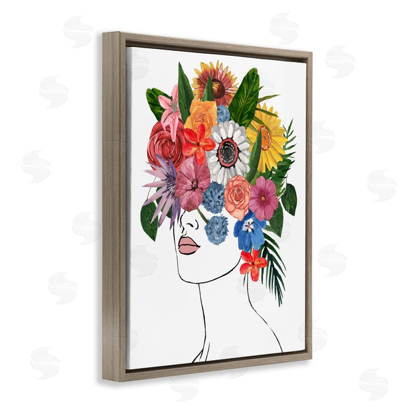 Stupell Industries Annie Warren | Female Portrait Summer Flowers