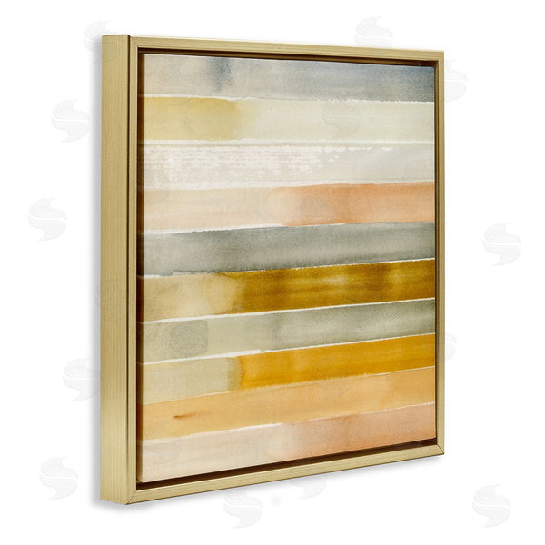 Stupell Industries Annie Warren | Golden And Green Ombre Stripes Geometric Abstraction