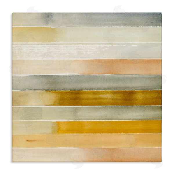 stupell industries Annie Warren | Golden and Green Ombre Stripes Geometric Abstraction