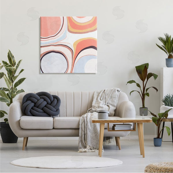Stupell Industries Annie Warren | Groovy Orange Pink Abstract Painting Fluid Shapes Wall Art