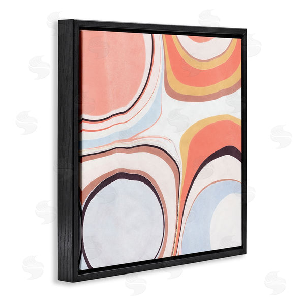 Stupell Industries Annie Warren | Groovy Orange Pink Abstract Painting Fluid Shapes Wall Art
