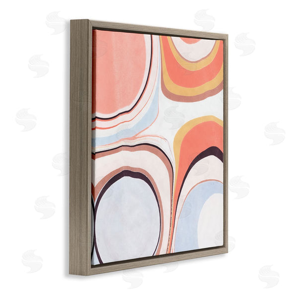 Stupell Industries Annie Warren | Groovy Orange Pink Abstract Painting Fluid Shapes Wall Art