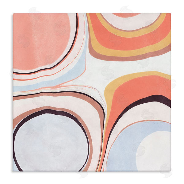 stupell industries Annie Warren | Groovy Orange Pink Abstract Painting Fluid Shapes Wall Art