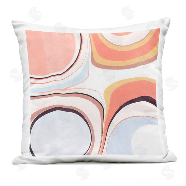 Stupell Industries Annie Warren | Groovy Pink Orange Abstract Fluid Shapes Printed Throw Pillow