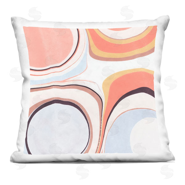 stupell industries Annie Warren | Groovy Pink Orange Abstract Fluid Shapes Printed Throw Pillow