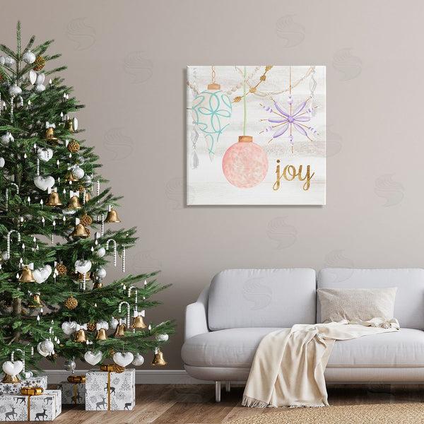 Stupell Industries Annie Warren | Hanging Holiday Ornaments Festive Joy Glam Text Wall Art