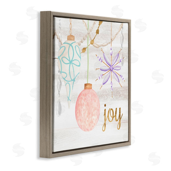 Stupell Industries Annie Warren | Hanging Holiday Ornaments Festive Joy Glam Text Wall Art