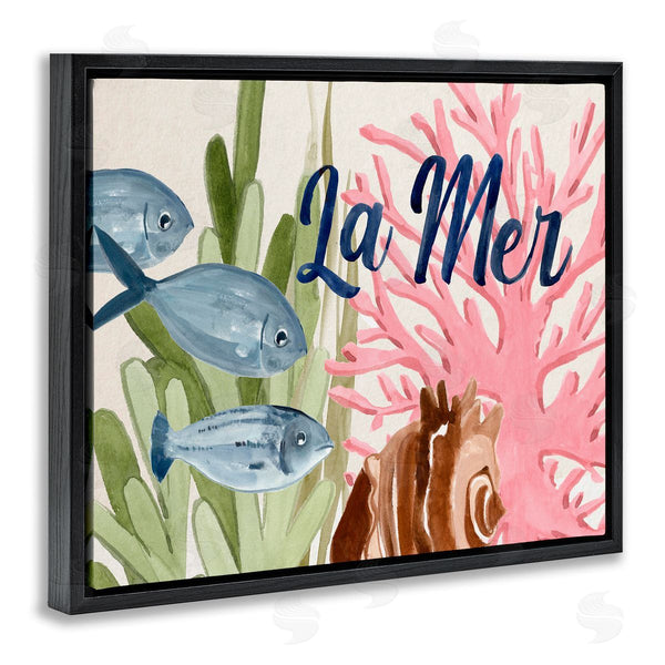 Stupell Industries Annie Warren | La Mer Fish Shallow Sea Shell Coral Algae Wall Art