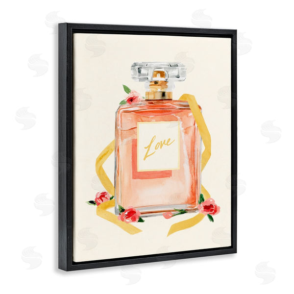 Stupell Industries Annie Warren | Love Text Over Pink Floral Perfume Bottle