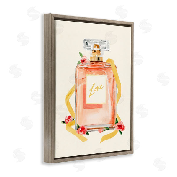 Stupell Industries Annie Warren | Love Text Over Pink Floral Perfume Bottle