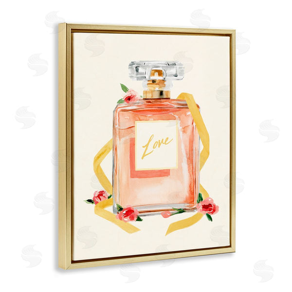 Stupell Industries Annie Warren | Love Text Over Pink Floral Perfume Bottle
