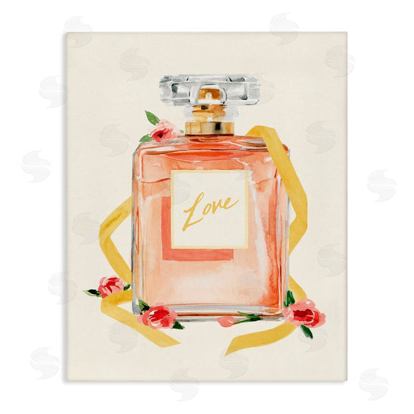 stupell industries Annie Warren | Love Text over Pink Floral Perfume Bottle