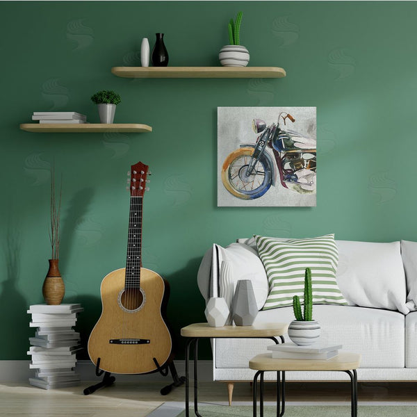 Stupell Industries Annie Warren | Motorcycle Chopper Bike Expressive Watercolor Tones Wall Art