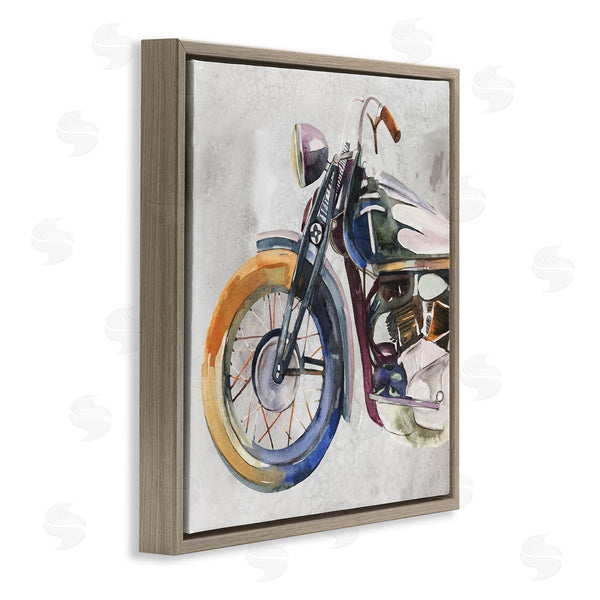 Stupell Industries Annie Warren | Motorcycle Chopper Bike Expressive Watercolor Tones Wall Art