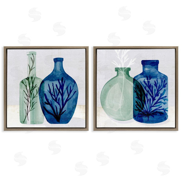 Stupell Industries Annie Warren | Nautical Vase Still Life Sea Coral & Botanicals Wall Art