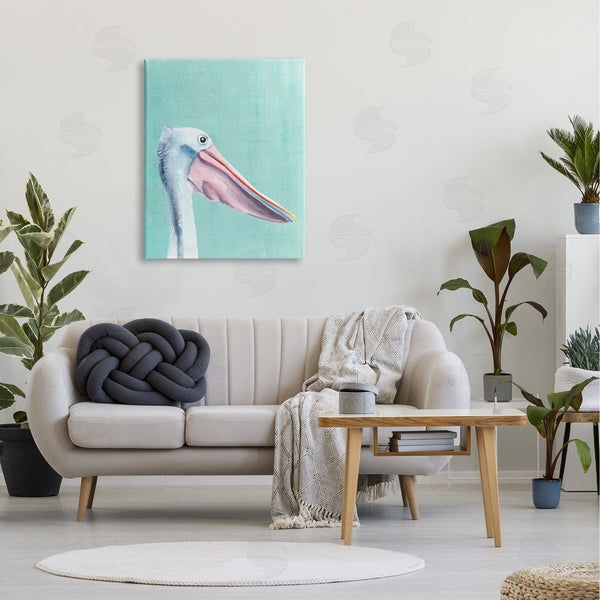 Stupell Industries Annie Warren | Pelican Head Detailed Sunny Pastel Portrait Wall Art