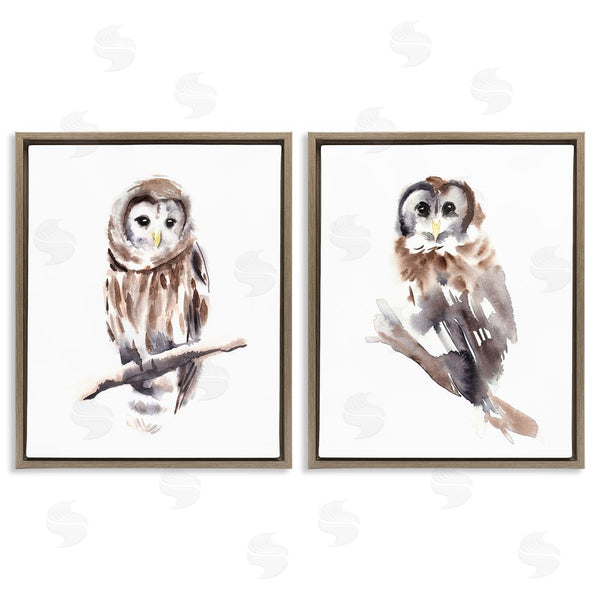 Stupell Industries Annie Warren | Perched Owl Wildlife Portrait Wall Art