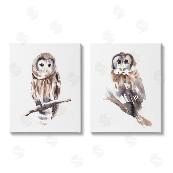 stupell industries Annie Warren | Perched Owl Wildlife Portrait Wall Art