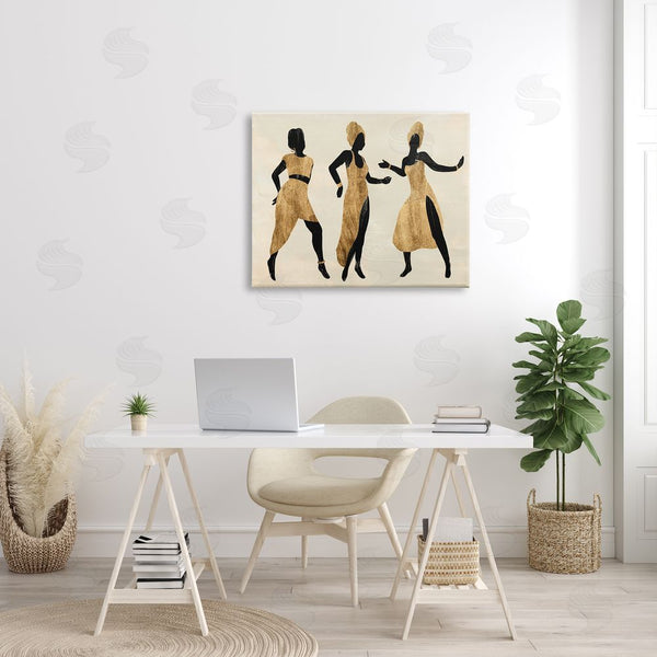Stupell Industries Annie Warren | Powerful Women Dancing African Glam Fashion Black Beige Wall Art