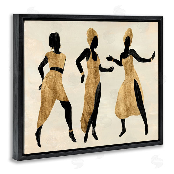 Stupell Industries Annie Warren | Powerful Women Dancing African Glam Fashion Black Beige Wall Art