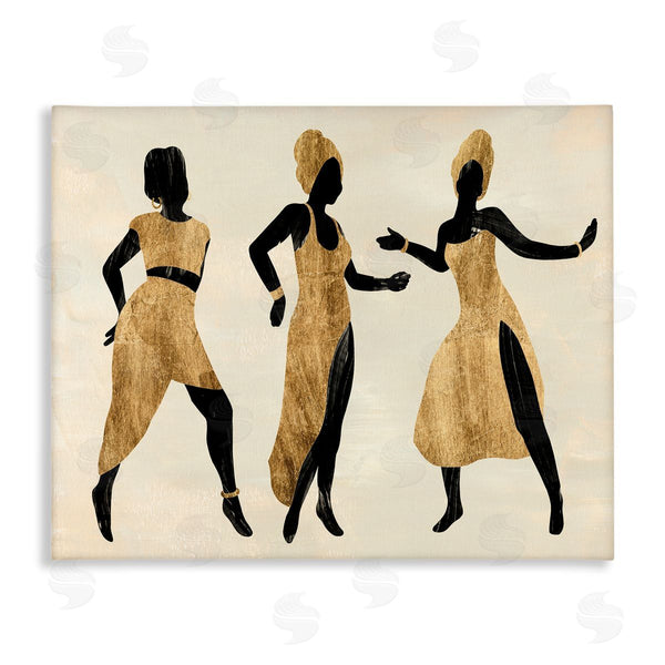 stupell industries Annie Warren | Powerful Women Dancing African Glam Fashion Black Beige Wall Art