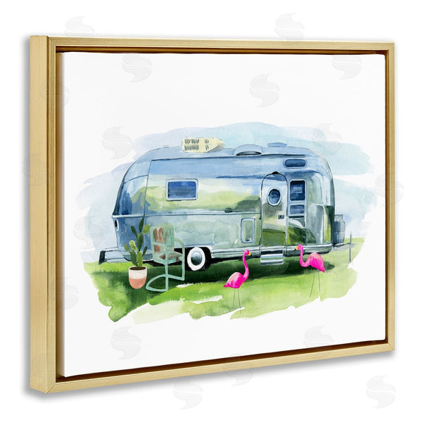 Stupell Industries Annie Warren | Retro Camper With Flamingos Wall Art