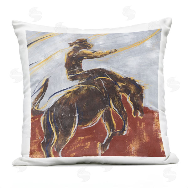 Stupell Industries Annie Warren | Rodeo Cowboy In Earth Tones Printed Throw Pillow
