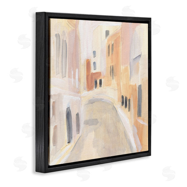 Stupell Industries Annie Warren | Soft City Pathway Delicate Coastal European Buildings Wall Art
