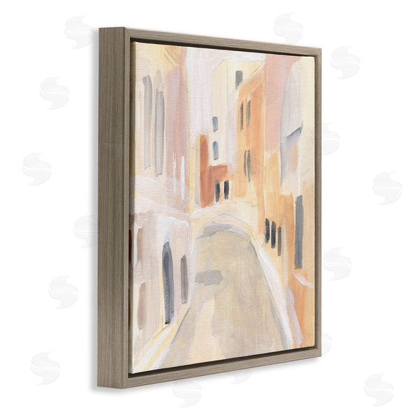 Stupell Industries Annie Warren | Soft City Pathway Delicate Coastal European Buildings Wall Art