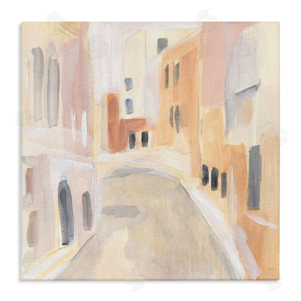 stupell industries Annie Warren | Soft City Pathway Delicate Coastal European Buildings Wall Art
