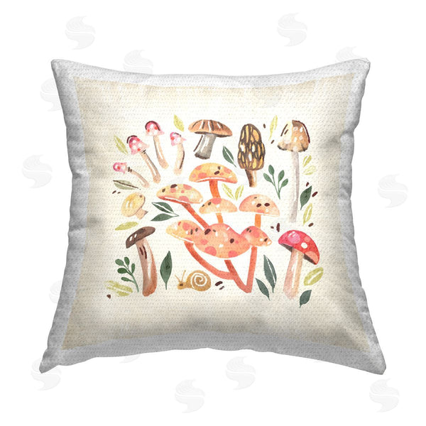 Stupell Industries Annie Warren | Soft Mushroom Pattern Printed Throw Pillow