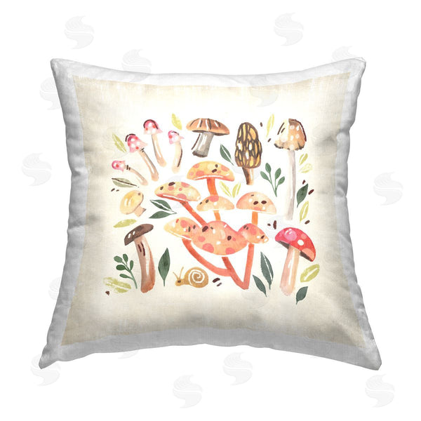 stupell industries Annie Warren | Soft Mushroom Pattern Printed Throw Pillow