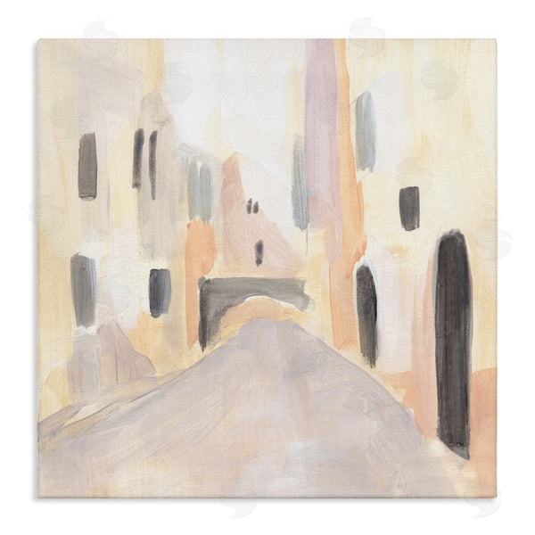 stupell industries Annie Warren | Soft Tone Urban Alleyway Delicate European Buildings Wall Art