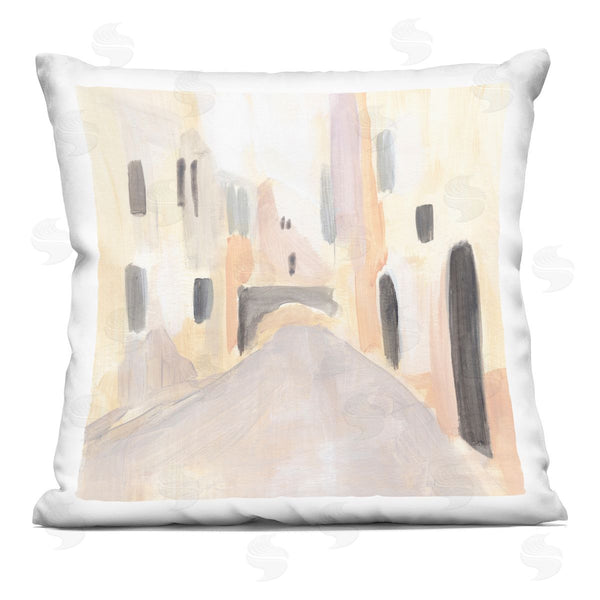 stupell industries Annie Warren | Soft Tone Urban Alleyway Printed Throw Pillow