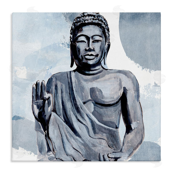 stupell industries Annie Warren | Teaching Buddha Pose Wisdom Motivational Abstract Blue Pattern Wall Art