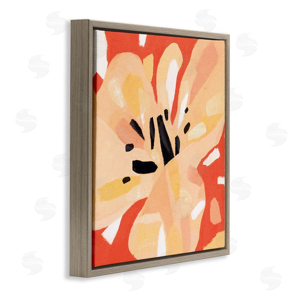 Stupell Industries Annie Warren | Tropical Floral Abstraction Vibrant Orange Yellow