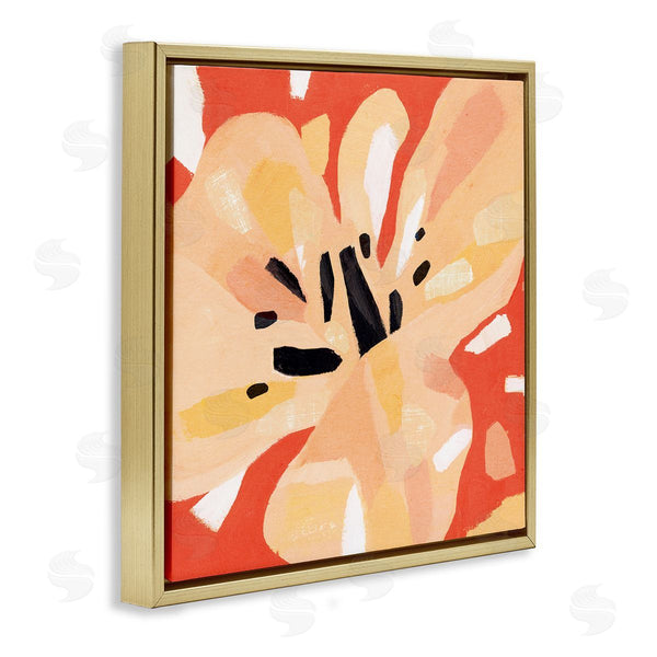 Stupell Industries Annie Warren | Tropical Floral Abstraction Vibrant Orange Yellow