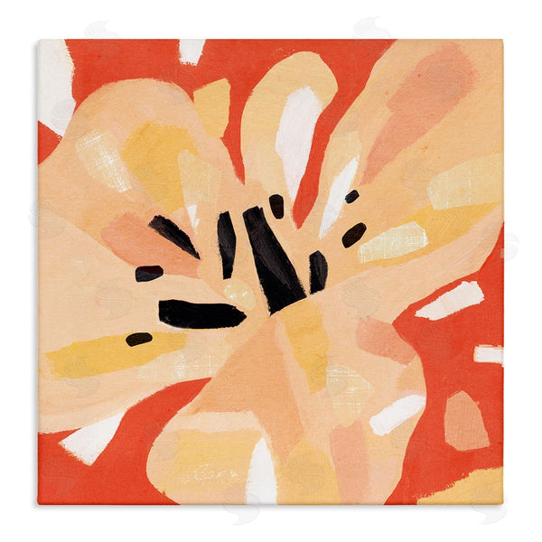 stupell industries Annie Warren | Tropical Floral Abstraction Vibrant Orange Yellow