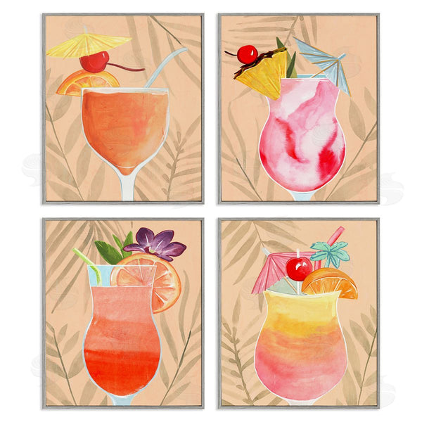 Stupell Industries Annie Warren | Tropical Fruit Cocktails Wall Art
