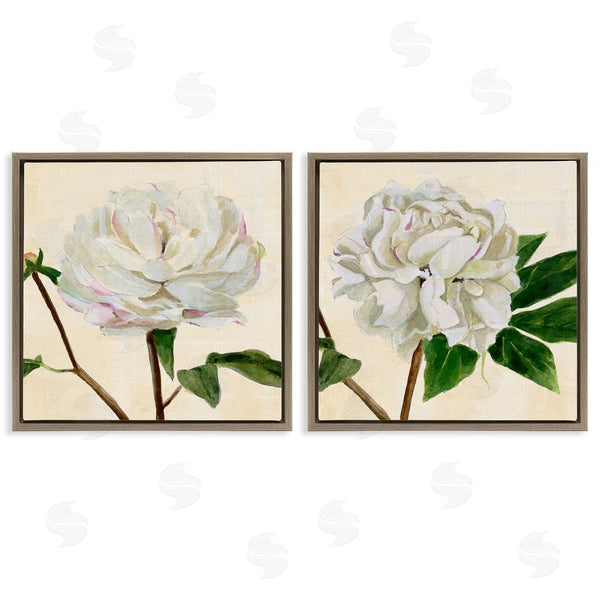 Stupell Industries Annie Warren | White Peonies With Pink Petal Details Wall Art