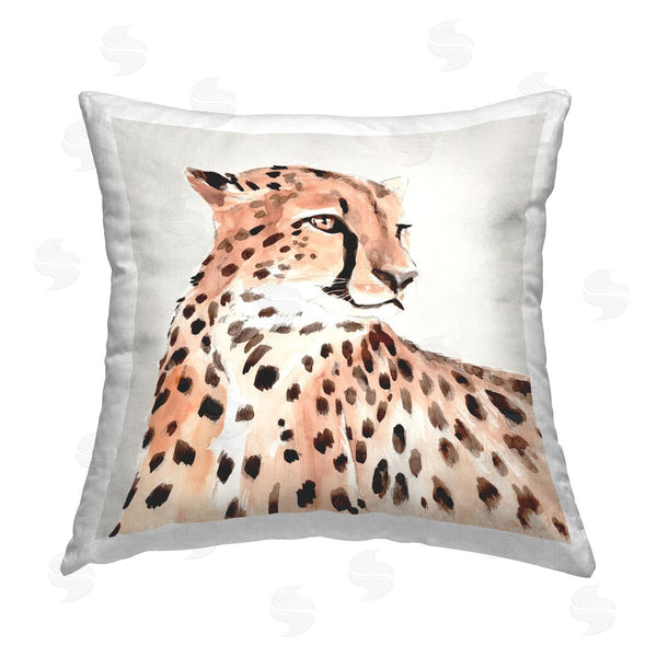 stupell industries Annie Warren | Wild Cheetah Portrait Printed Throw Pillow